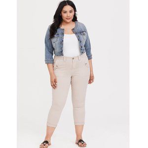 Torrid Collarless Crop Denim Jacket Light Wash 00